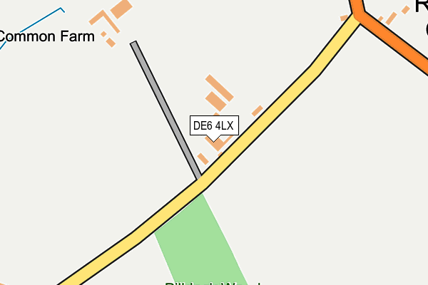 DE6 4LX map - OS OpenMap – Local (Ordnance Survey)