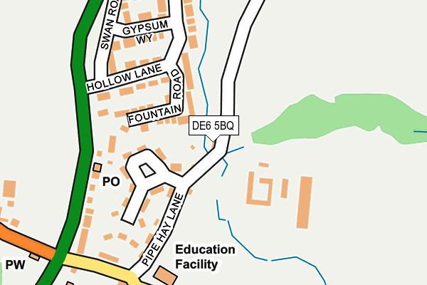 DE6 5BQ map - OS OpenMap – Local (Ordnance Survey)