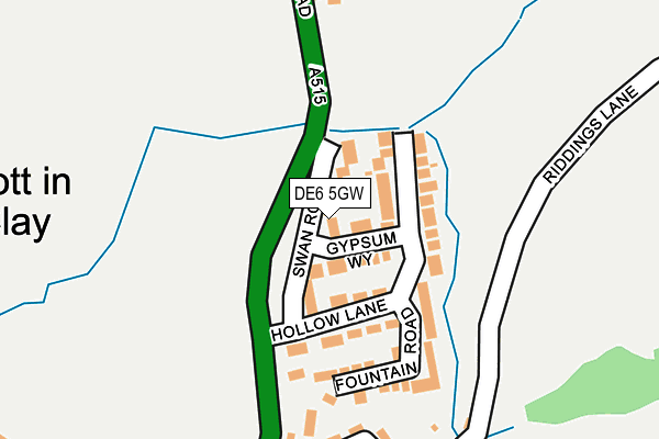 DE6 5GW map - OS OpenMap – Local (Ordnance Survey)