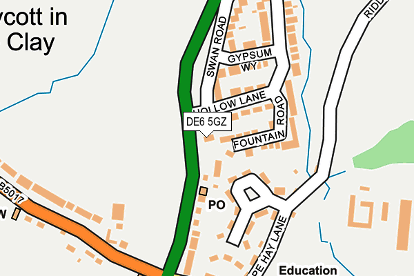 DE6 5GZ map - OS OpenMap – Local (Ordnance Survey)