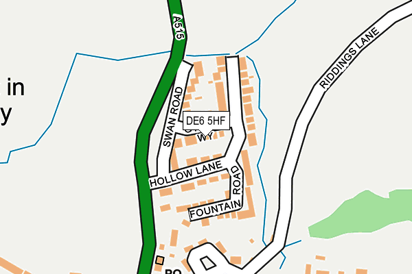 DE6 5HF map - OS OpenMap – Local (Ordnance Survey)