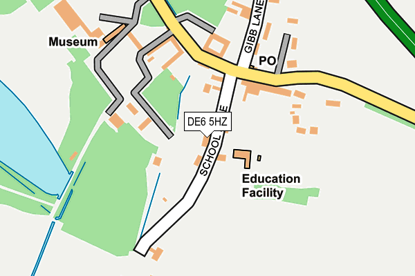 DE6 5HZ map - OS OpenMap – Local (Ordnance Survey)