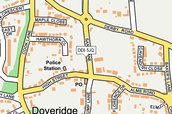 DE6 5JQ map - OS OpenMap – Local (Ordnance Survey)