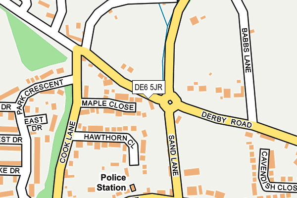 DE6 5JR map - OS OpenMap – Local (Ordnance Survey)