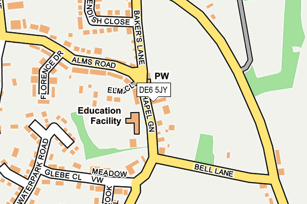 DE6 5JY map - OS OpenMap – Local (Ordnance Survey)