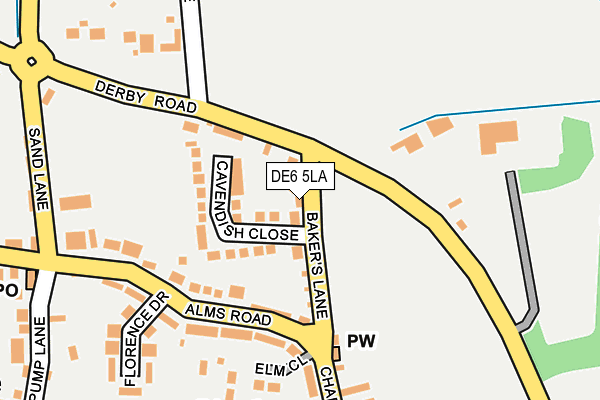 DE6 5LA map - OS OpenMap – Local (Ordnance Survey)
