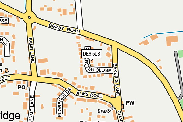 DE6 5LB map - OS OpenMap – Local (Ordnance Survey)