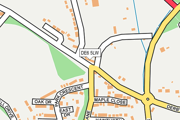 DE6 5LW map - OS OpenMap – Local (Ordnance Survey)