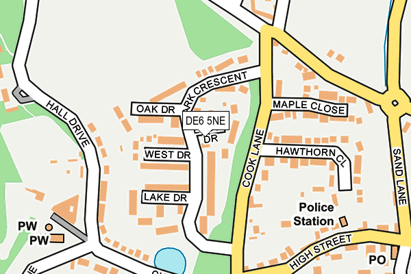 DE6 5NE map - OS OpenMap – Local (Ordnance Survey)