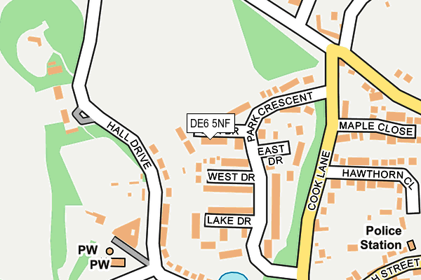 DE6 5NF map - OS OpenMap – Local (Ordnance Survey)