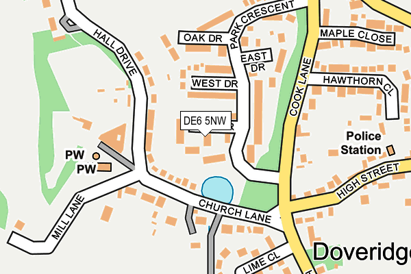 DE6 5NW map - OS OpenMap – Local (Ordnance Survey)