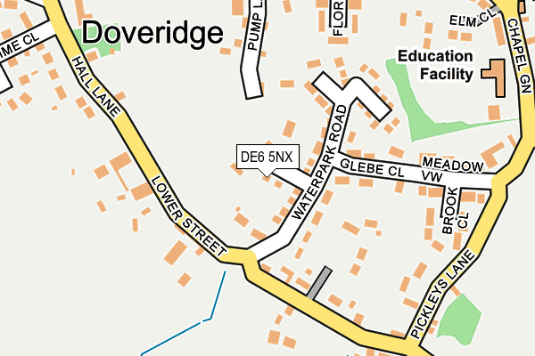 DE6 5NX map - OS OpenMap – Local (Ordnance Survey)