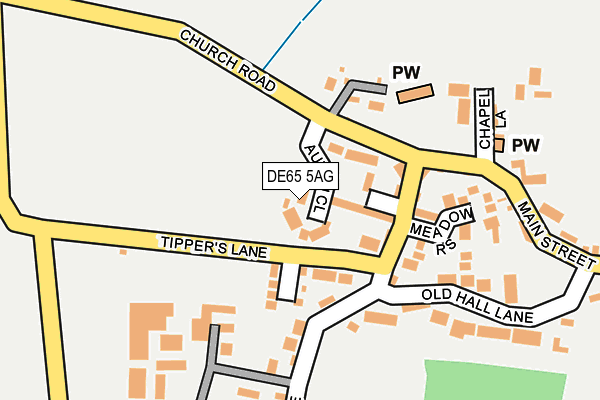 DE65 5AG map - OS OpenMap – Local (Ordnance Survey)