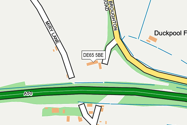DE65 5BE map - OS OpenMap – Local (Ordnance Survey)