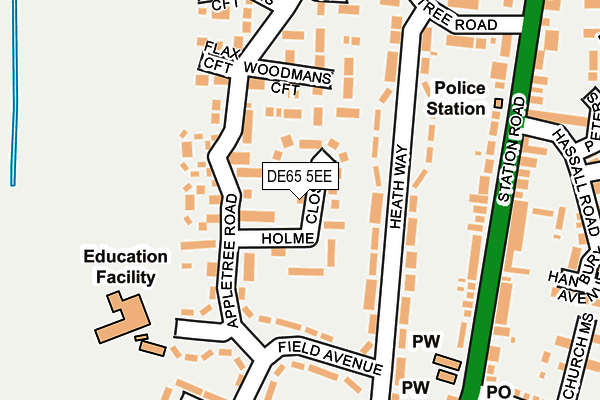 DE65 5EE map - OS OpenMap – Local (Ordnance Survey)