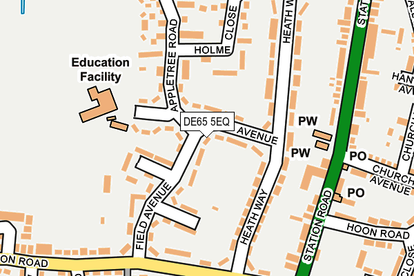 DE65 5EQ map - OS OpenMap – Local (Ordnance Survey)