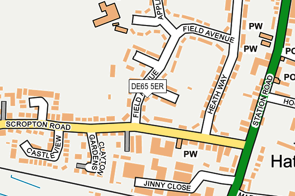 DE65 5ER map - OS OpenMap – Local (Ordnance Survey)