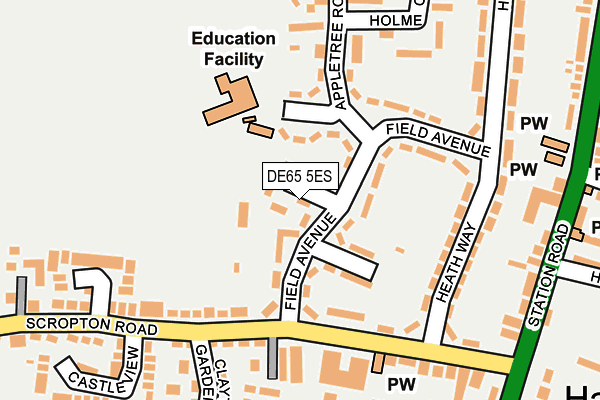 DE65 5ES map - OS OpenMap – Local (Ordnance Survey)