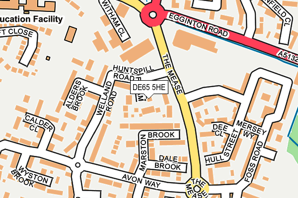 DE65 5HE map - OS OpenMap – Local (Ordnance Survey)