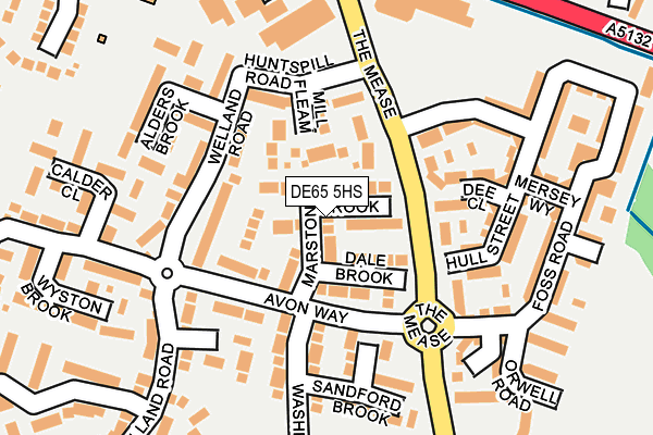 DE65 5HS map - OS OpenMap – Local (Ordnance Survey)