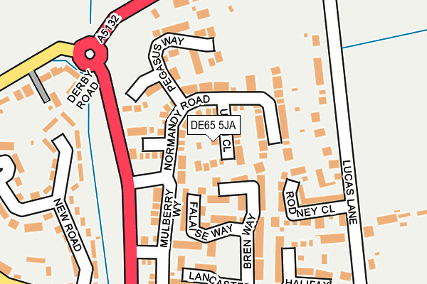 DE65 5JA map - OS OpenMap – Local (Ordnance Survey)