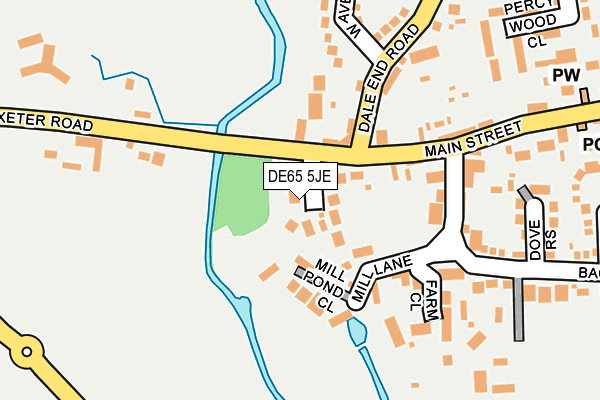 DE65 5JE map - OS OpenMap – Local (Ordnance Survey)