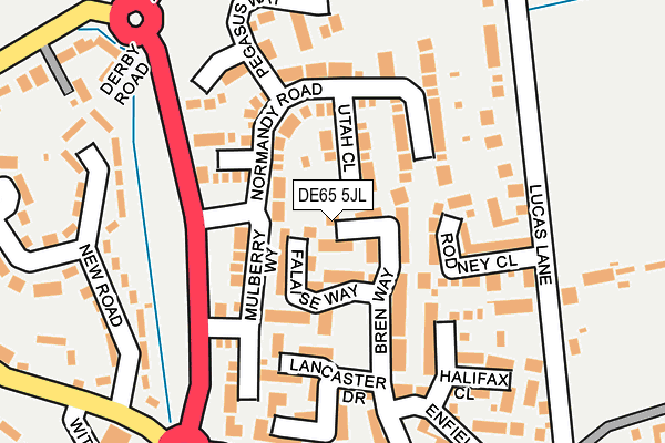 DE65 5JL map - OS OpenMap – Local (Ordnance Survey)