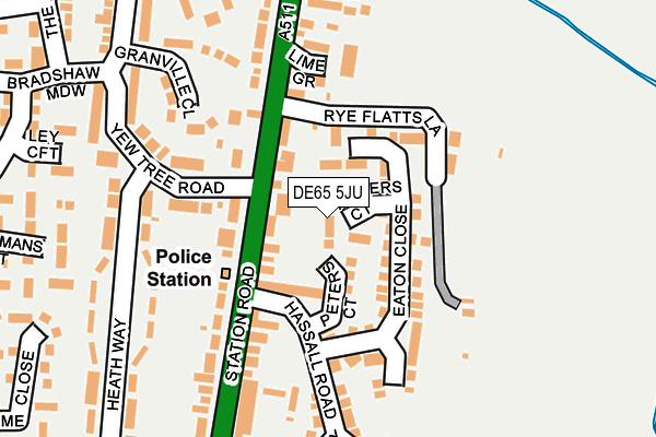 DE65 5JU map - OS OpenMap – Local (Ordnance Survey)