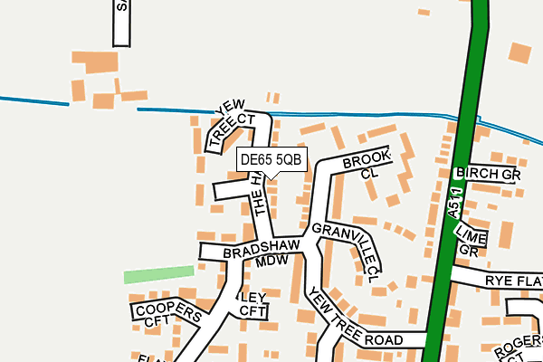DE65 5QB map - OS OpenMap – Local (Ordnance Survey)
