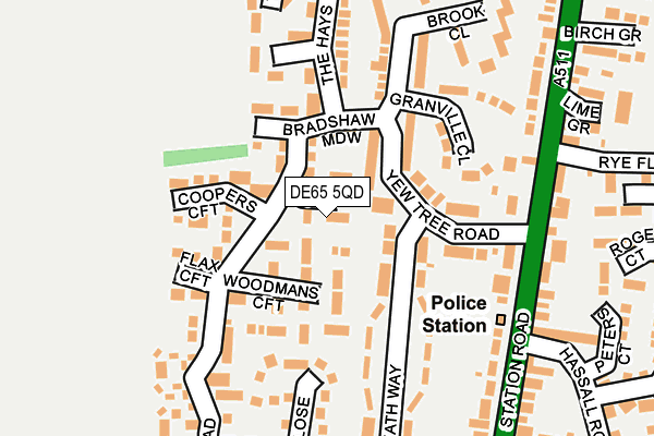 DE65 5QD map - OS OpenMap – Local (Ordnance Survey)
