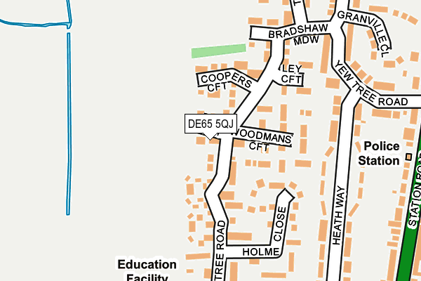 DE65 5QJ map - OS OpenMap – Local (Ordnance Survey)