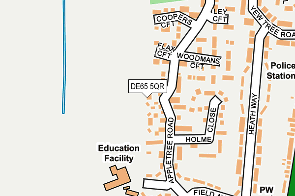 DE65 5QR map - OS OpenMap – Local (Ordnance Survey)