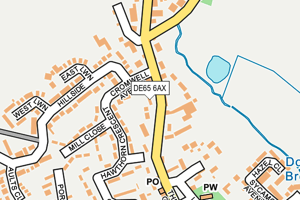 DE65 6AX map - OS OpenMap – Local (Ordnance Survey)