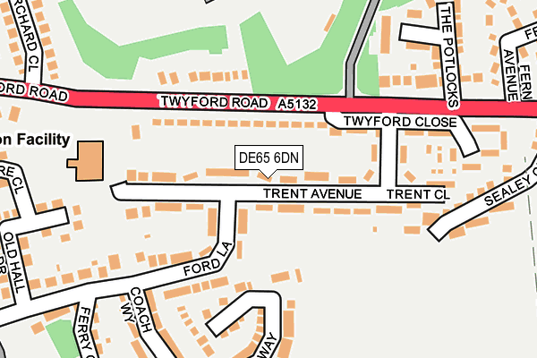 DE65 6DN map - OS OpenMap – Local (Ordnance Survey)