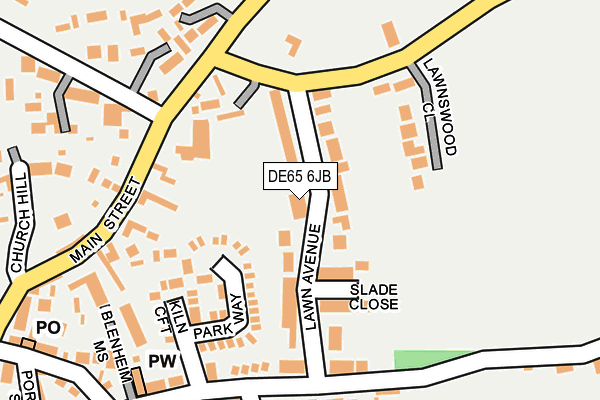 DE65 6JB map - OS OpenMap – Local (Ordnance Survey)