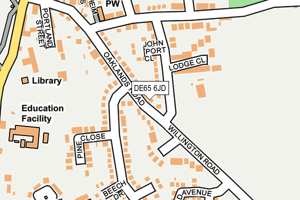 DE65 6JD map - OS OpenMap – Local (Ordnance Survey)