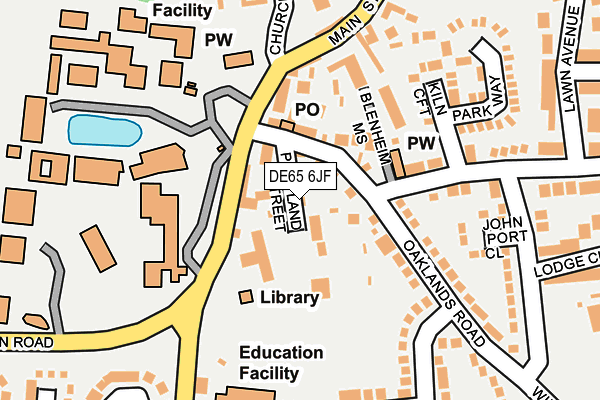 DE65 6JF map - OS OpenMap – Local (Ordnance Survey)