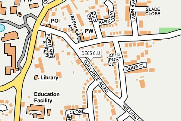 DE65 6JJ map - OS OpenMap – Local (Ordnance Survey)