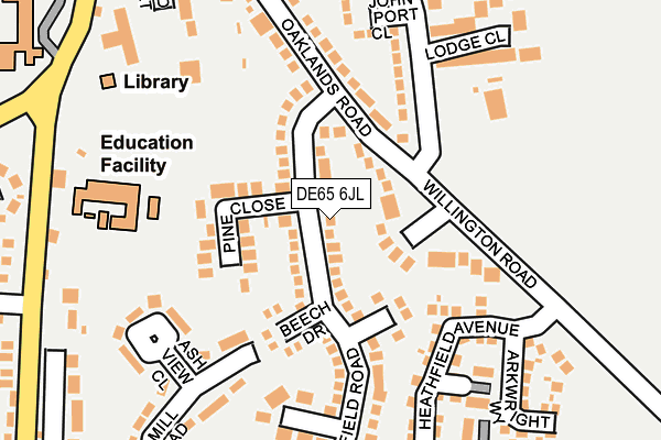 DE65 6JL map - OS OpenMap – Local (Ordnance Survey)