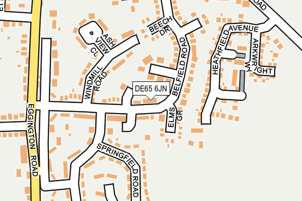 DE65 6JN map - OS OpenMap – Local (Ordnance Survey)