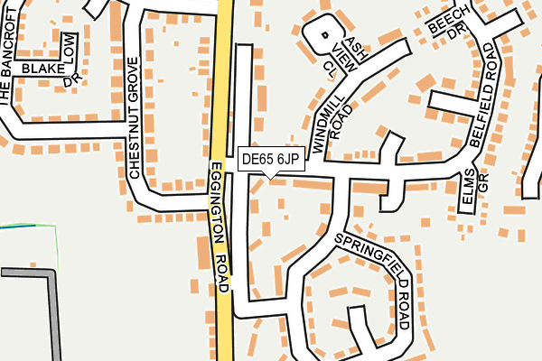 DE65 6JP map - OS OpenMap – Local (Ordnance Survey)