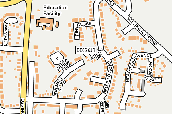 DE65 6JR map - OS OpenMap – Local (Ordnance Survey)