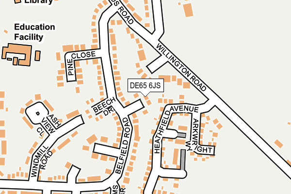 DE65 6JS map - OS OpenMap – Local (Ordnance Survey)