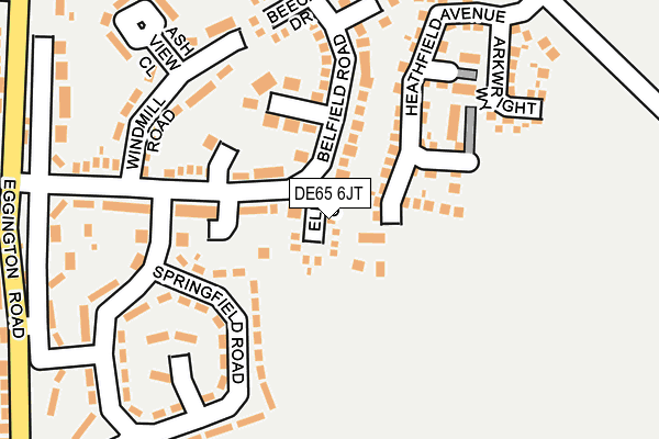 DE65 6JT map - OS OpenMap – Local (Ordnance Survey)