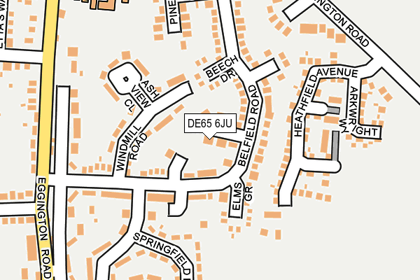 DE65 6JU map - OS OpenMap – Local (Ordnance Survey)