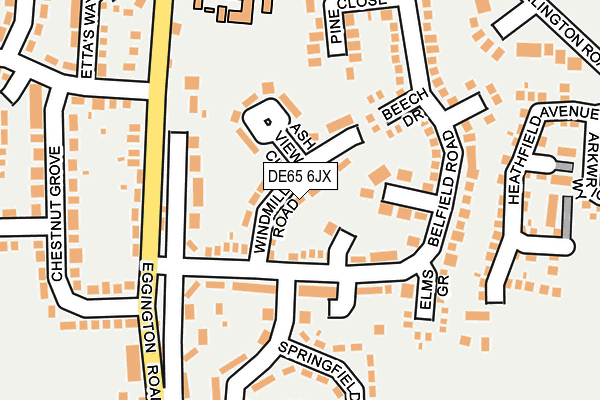 DE65 6JX map - OS OpenMap – Local (Ordnance Survey)