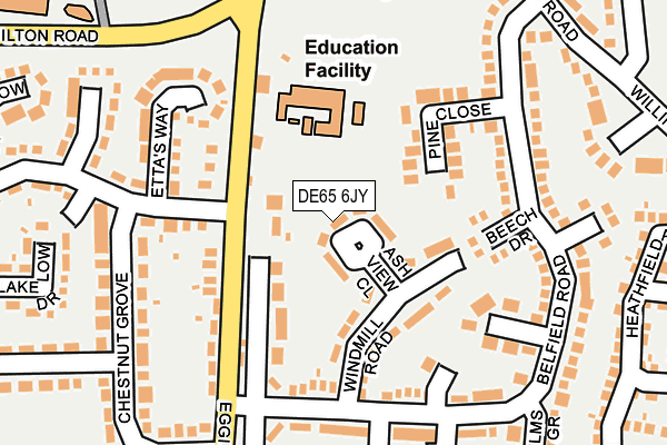 DE65 6JY map - OS OpenMap – Local (Ordnance Survey)