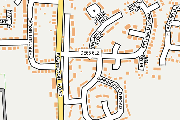 DE65 6LZ map - OS OpenMap – Local (Ordnance Survey)