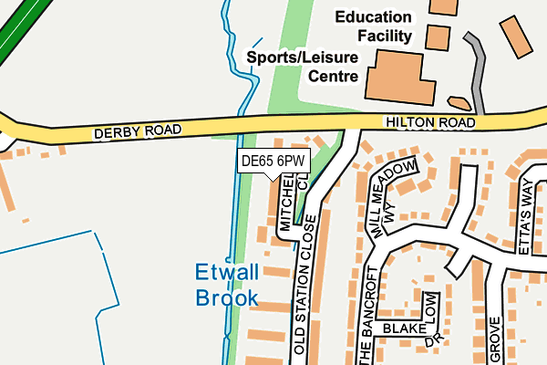 Map of ETWALL DRYLINING LIMITED at local scale