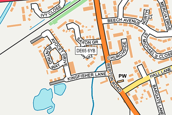 DE65 6YB map - OS OpenMap – Local (Ordnance Survey)
